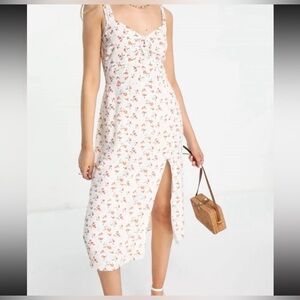 Abercrombie Cinch-Front Midi Dress - Peach!